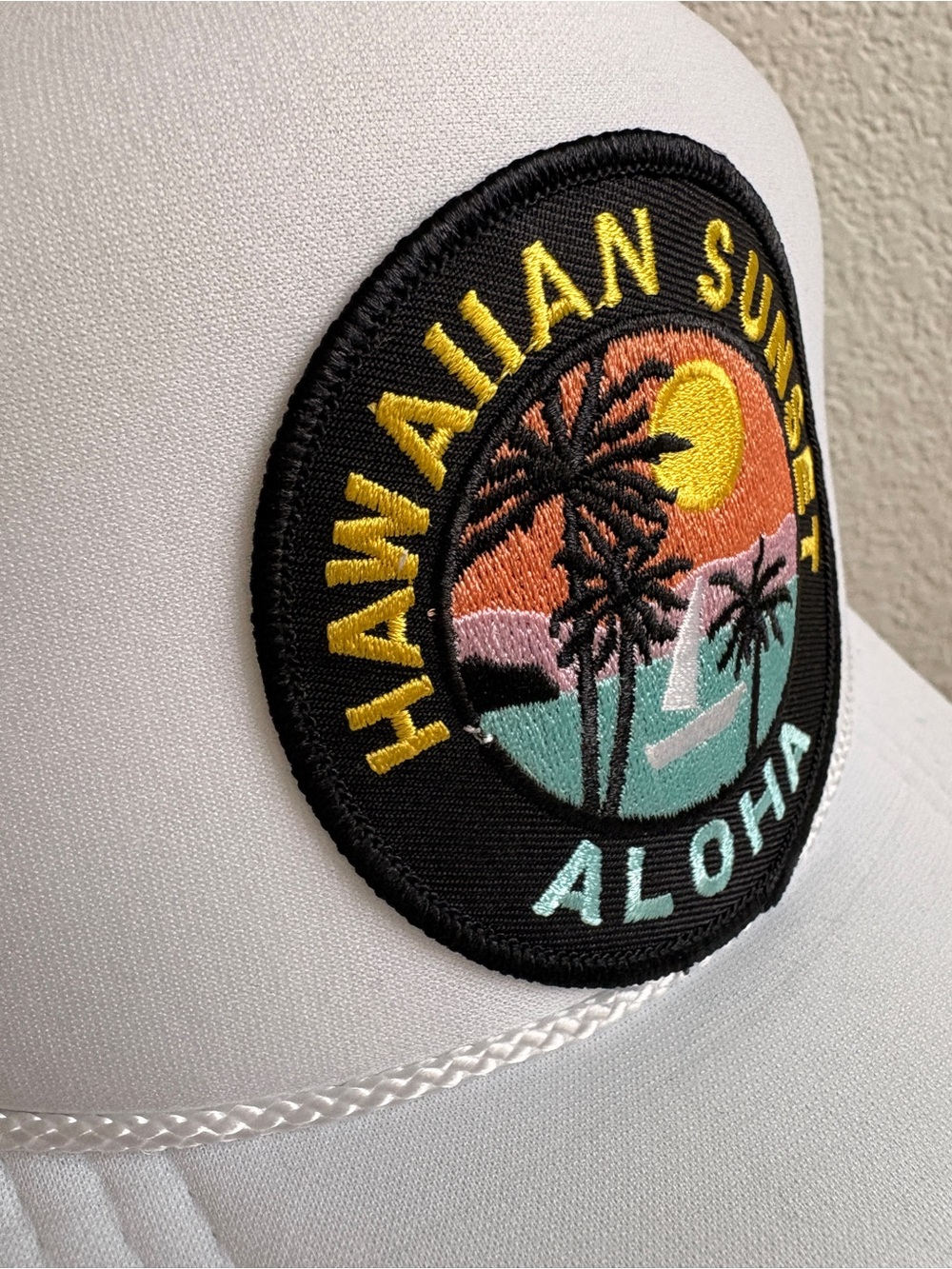OTTO White Trucker Hat with Hawaiian Sunset Patch - Picture 2 of 4